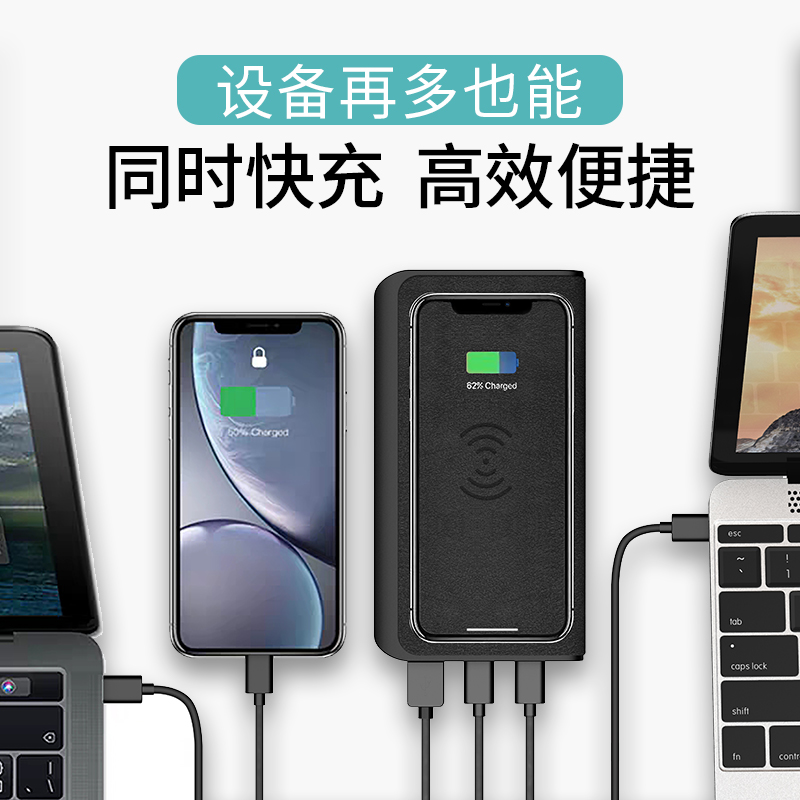 BLACKHOLE series 123W dual PD power bank with 15W wireless charge